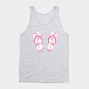 Pink Tropical Flip Flops Tank Top